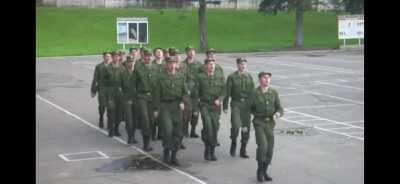 Just a bunch of cadets singing 