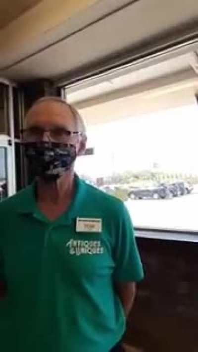 DMV Karen causing trouble at antique shop.