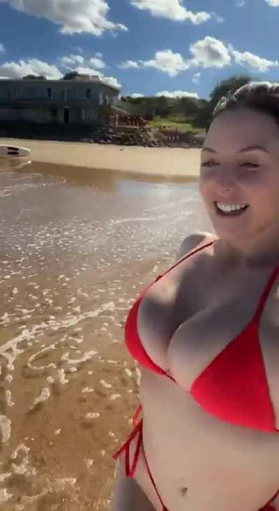 Running into the ocean