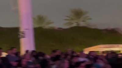 This guy watched the entire concert from up there at the Pacific Amphitheater (OC Fairgrounds).