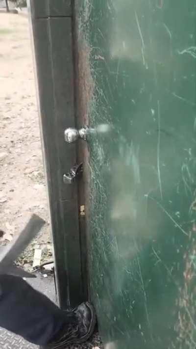 Training on how to open a stuck door