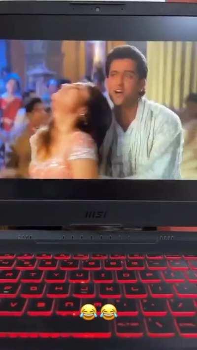 This is hilarious, from Bole Chudiyan song. 