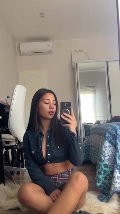 I'll take the shorts off but I'll keep the stockings