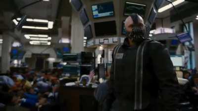 The Dark Knight Rises (2012): Bane nods to one of the hostages after recognizing that the hostage was one of his classmates from high school