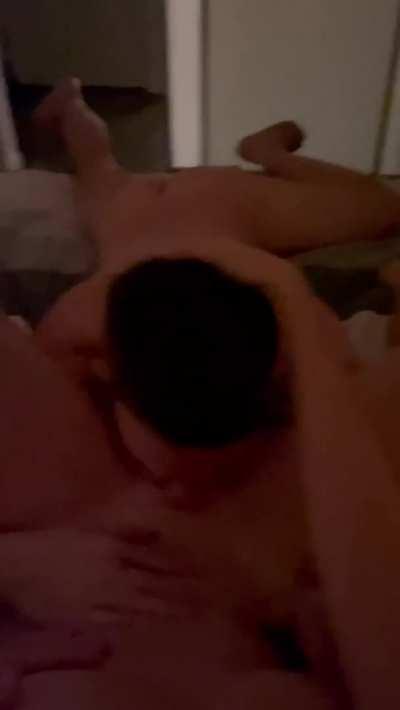 All the hands. Hubby holding me while a friend eats me out