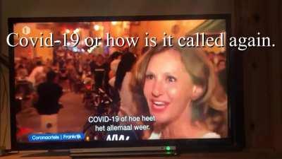 Belgian news anchor exspresion after interview in Paris.