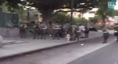 Man throws bottle at ICE and then gets tackled by a bootlicker