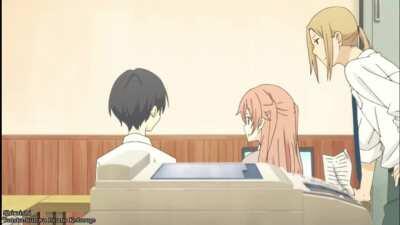 All the girls when Noble says his pickup line.