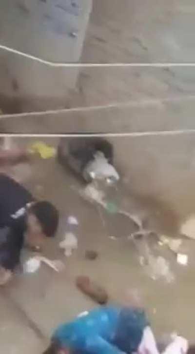 A person from the Hindu religious minority being attacked by Islamic extremists in Bangladesh during the festival of Durga Puja [NSFW]