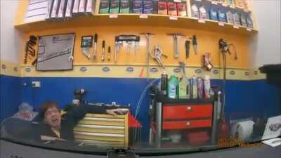 HTDYL by standing in front of a moving vehicle