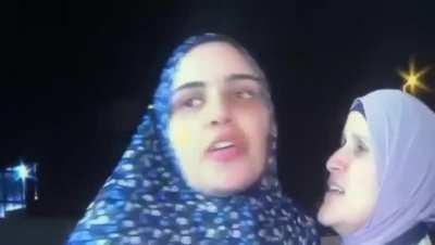 Freed prisoner Marah Bakir from Jerusalem hugs her family after being kept in Israeli prison for 8 years.