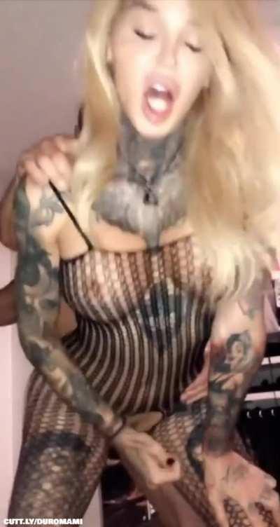 She’s a bit of a greedy slut. She needs a cock in her mouth and a dick in her ass to cum. 