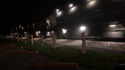 Finally got to see the Loram rail grinder in action.