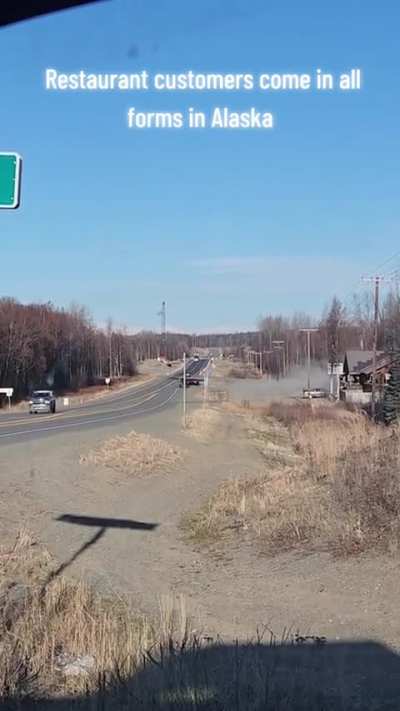 A customer at a restaurant in Alaska leaves in a plane