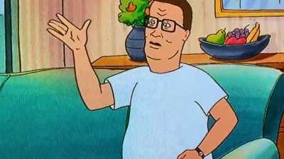 Hank salty af watching the food network