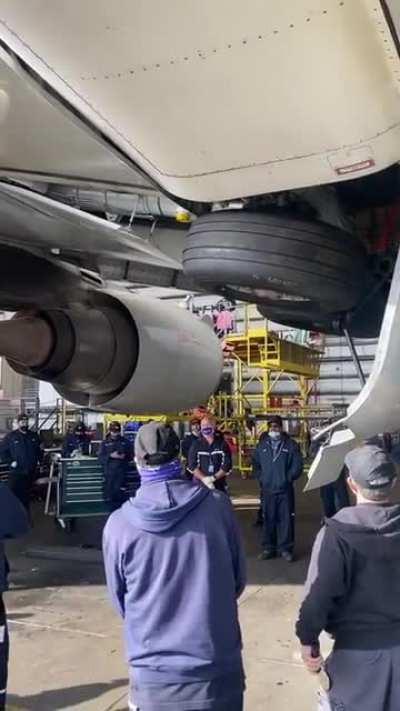 Trying to fix the landing gear. *F word said out loud *