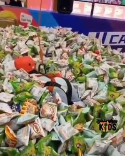 É assim que deveriam se comportar aquelas máquinas de pegar bichinho de pelúcia.