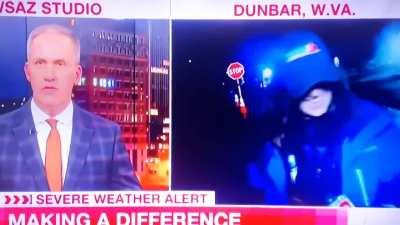 WCGW reporting about bad weather and wet roads... on the road.