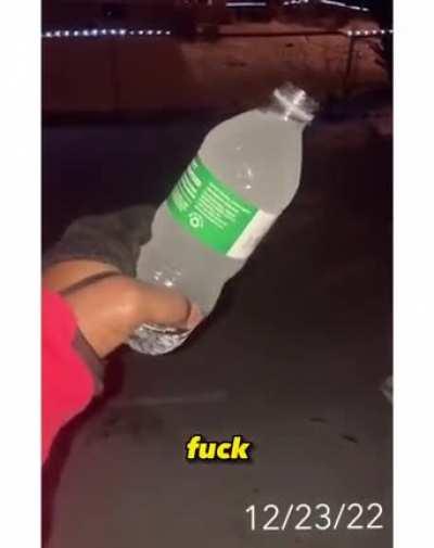 A quick demonstration of how cold it is in Portsmouth, Ohio