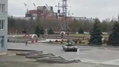 Russian armed forces securing the Chernobyl nuclear power plant