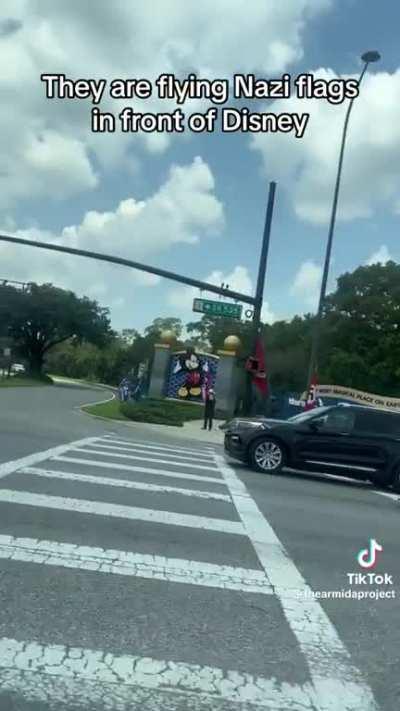 Nazi protesting in front of Disney