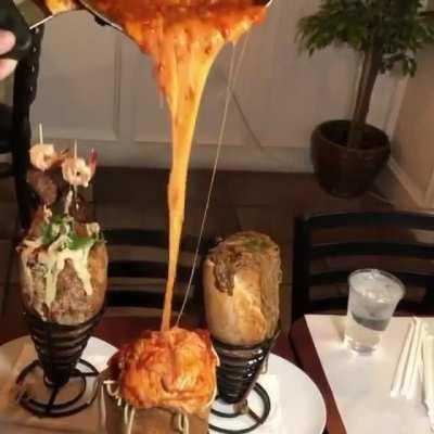 Spaghetti on a cone.