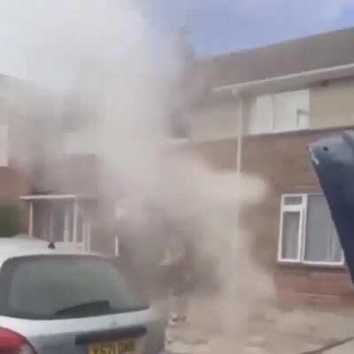 overheating car + opening something that shouldn't be opened