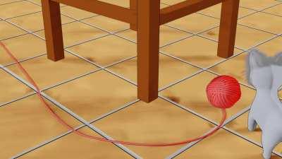 MY FELINE UNIT LIKES TO UNWIND FIBER COILS