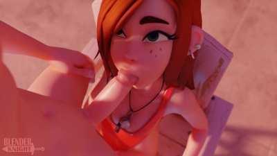 Wendy giving a spettacular blowjob