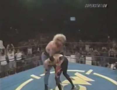 One of DDP’s best Diamond Cutter transitions. Powerbomb into Diamond Cutter.