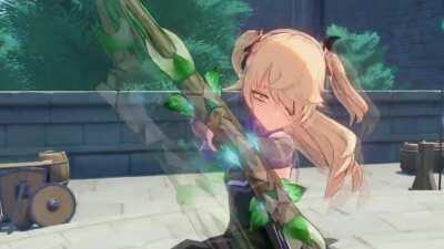 Fischl has different expressions during attack animation!