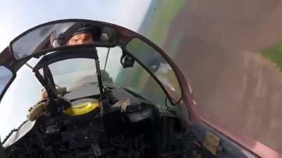 Cockpit footage of a Ukrainian MiG-29 using AGM-88 HARM missiles and other munitions