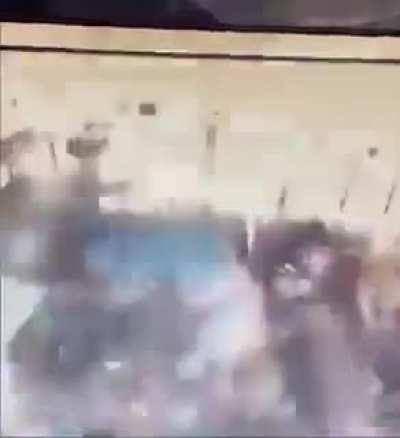 This is the view inside the bus that was t-boned by Mario Perez who was allegedly street racing his Ford Mustang. 7 kids were taken to the hospital and Perez was let out of jail with the condition he agrees not to drive.