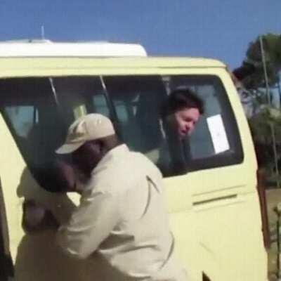 Smiling at the camera