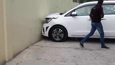 WCGW when you just buy brand new KIA $46k SUV and misjudged the acceleration while taking out of showroom.