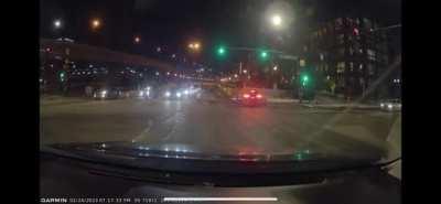 to make the turn before the light turned