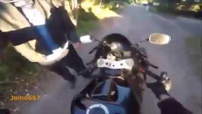 tries to steal motorcycle