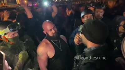 Proud Boys induction ceremony for a new member taking the oath in DC