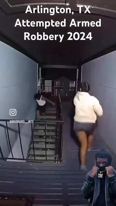 Girlfriend saves boyfriend from being robbed and potentially shot.