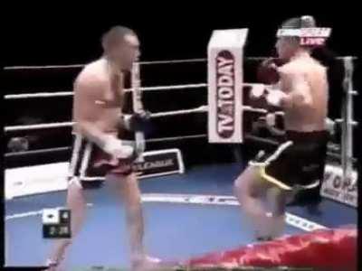 Highlight of Jean Charles Skarbowsky jabbing and kneeing.