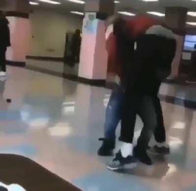 Small Dude slams A Giant In cafeteria