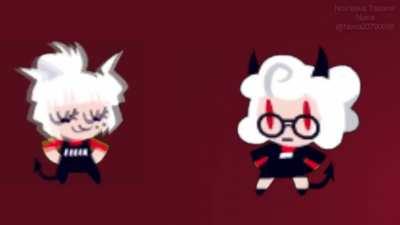 Two demon girls having a discussion and becoming friends at the end