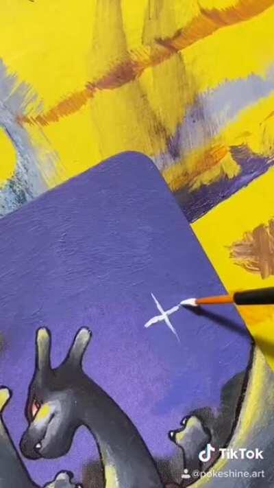 Team Rocket Dark Charizard evolution Pokémon card alter by pokeshine.art 🔥✨