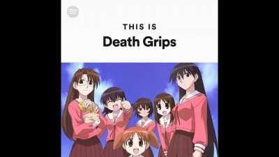 Takyon (Death Yon) and Soramimi Cake, the opening song to the anime adaptation of Azumanga Daioh, are one beat per minute off. I took the liberty of meshing them together.