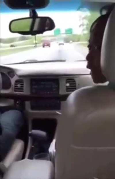 Grandma thinks the best way to handle a disrespectful grandson is to pull out a knife and threaten him with it as everybody else in the car laughs