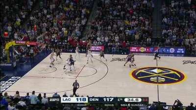 [Highlight] Michael Porter Jr. puts the Nuggets up 2 against the Clippers with 26.6 seconds left in the game with a big triple!