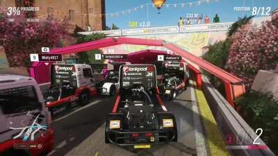 probably not the best track to race with trucks...