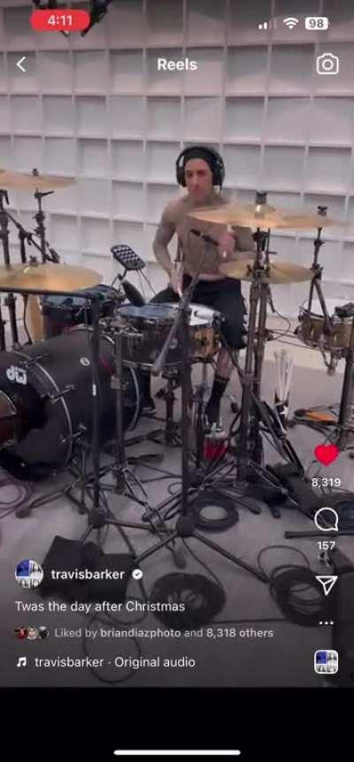 Travis in the studio “‘Twas the day after Christmas”