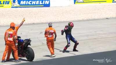 Fabio Quartararo celebrating in Cristiano Ronaldo’s way