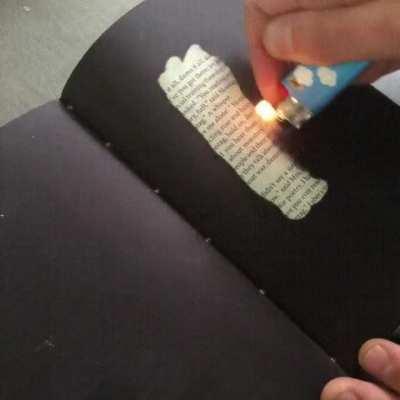 Heat-sensitive edition of the book 'Fahrenheit 451'